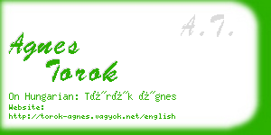agnes torok business card