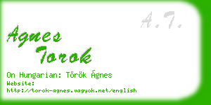 agnes torok business card